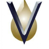 Venoco Logo Navy 3D V with tan droplet behind